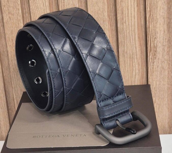 Мужской ремень Bottega Veneta мужской кожа синий 184875