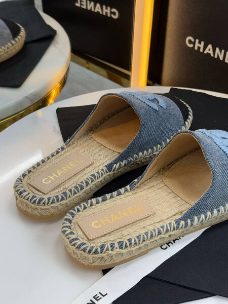Эспадрильи Chanel женский джинса синий 184605-2