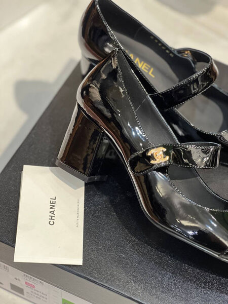 Туфли Chanel женский кожа черный 128598-6