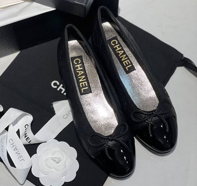 Балетки Chanel женский кожа черный 117648