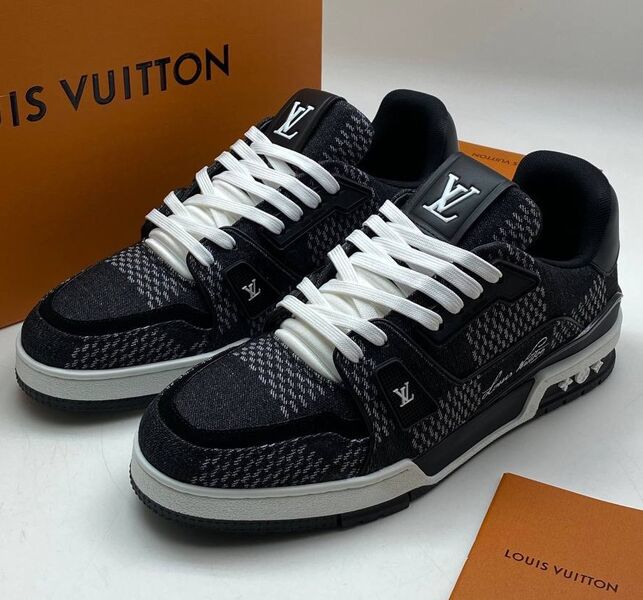 Мужские кроссовки Louis Vuitton мужской текстиль черный 158098