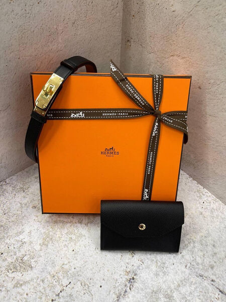 Женский ремень Hermès женский кожа черный 120136-2