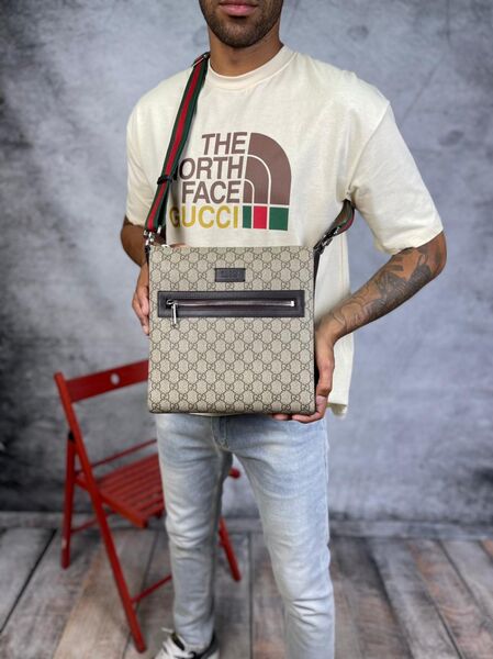 Мужская сумка мессенджер Gucci мужской бежевый 42764-3