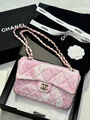 Сумка Chanel женский текстиль розовый 192438-9