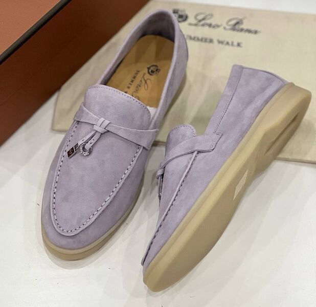 Лоферы Loro Piana женский замша сиреневый 142320