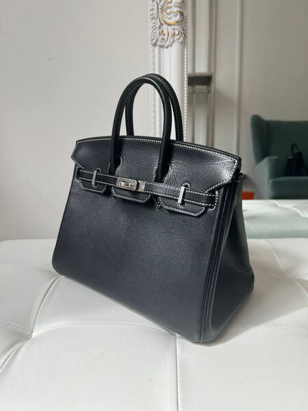 Сумка Hermès Birkin 25 женский кожа черный 153068-2