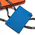 Обложка на паспорт Hermès женский кожа бирюзовый 55337-1