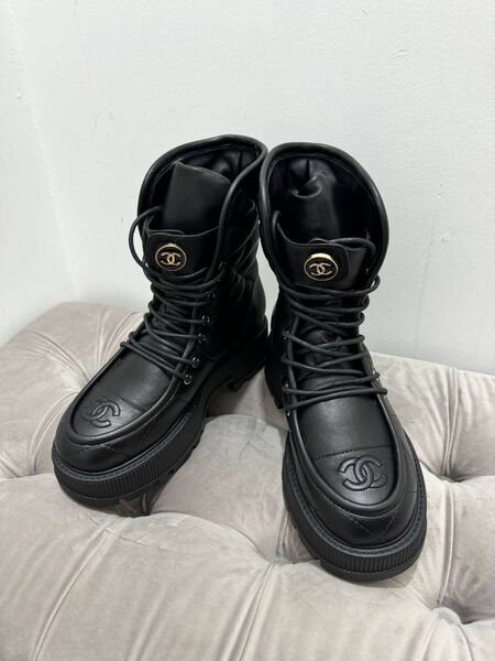 Ботинки Chanel женский кожа черный 171846-2