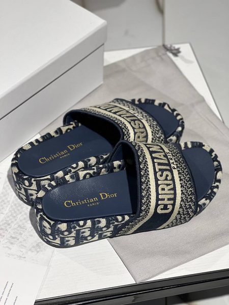 Шлепки Christian Dior женский текстиль черный 88374-5