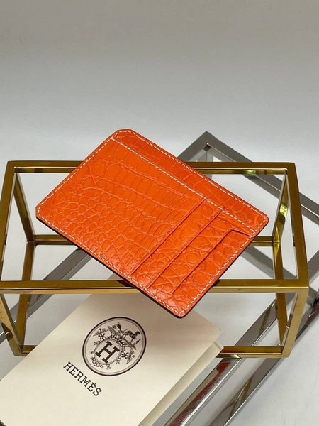 Картхолдер Hermès мужской кожа оранжевый 51298-2