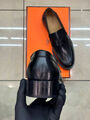 Мужские лоферы Hermès мужской кожа черный 169500-4