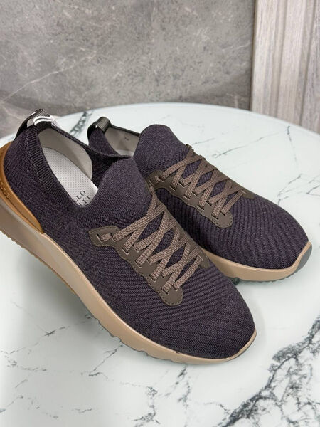 Мужские кроссовки Brunello Cucinelli мужской текстиль графитовый 184955-5