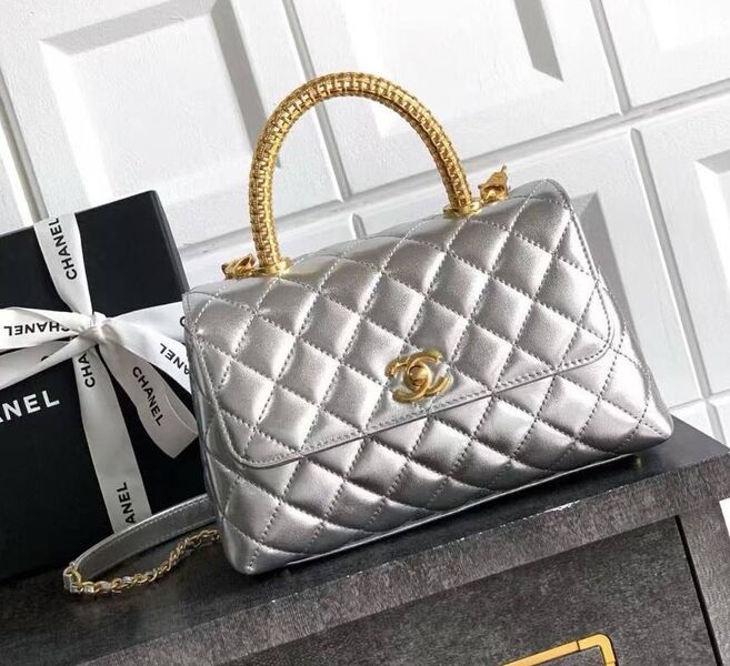 Сумка Chanel женский кожа графитовый 198054