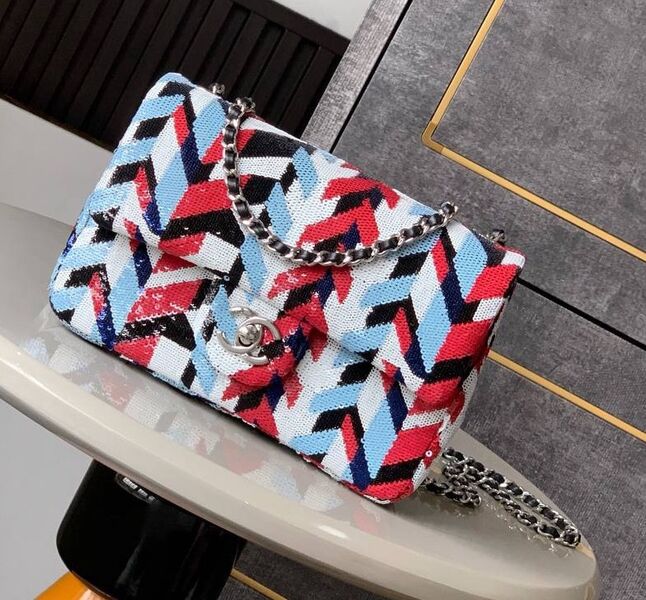 Сумка Chanel женский текстиль бордовый 194337