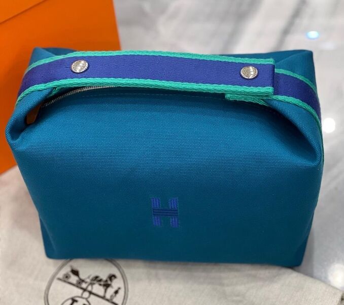 Косметичка Hermès женский текстиль синий 138873