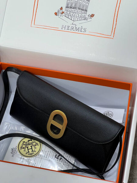 Сумка Hermèschaine D'ancre Wallet To Go женский кожа черный 131448-2