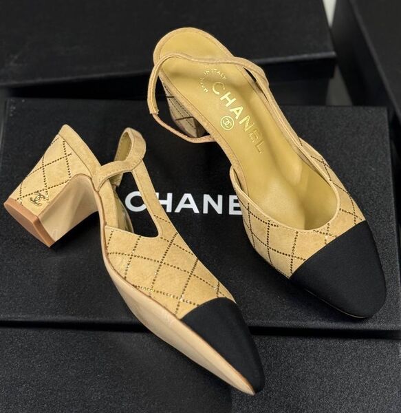 Туфли Chanel женский замша бежевый 182824