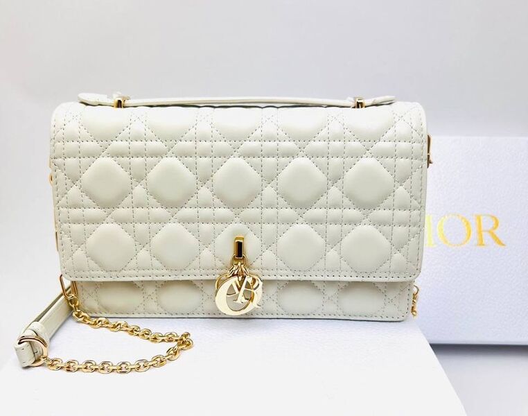 Сумка Christian Dior Handle женский кожа белый 152942