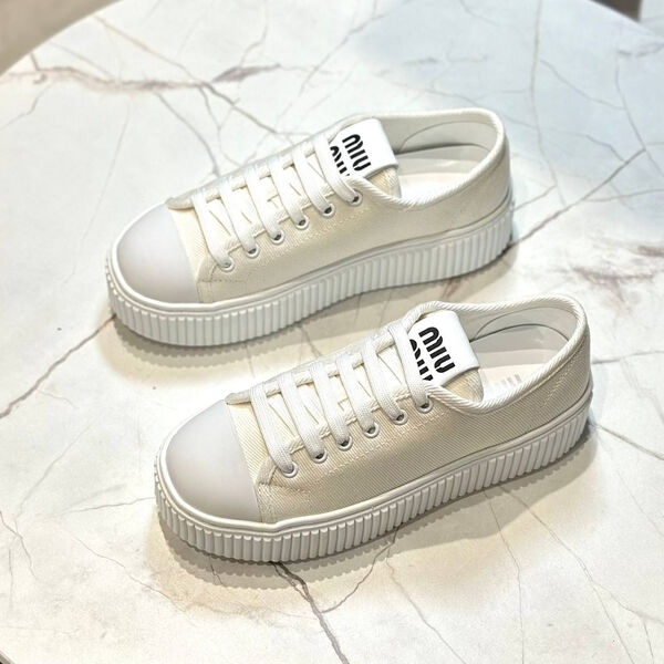 Кеды Miu Miu женский текстиль белый 149484-2