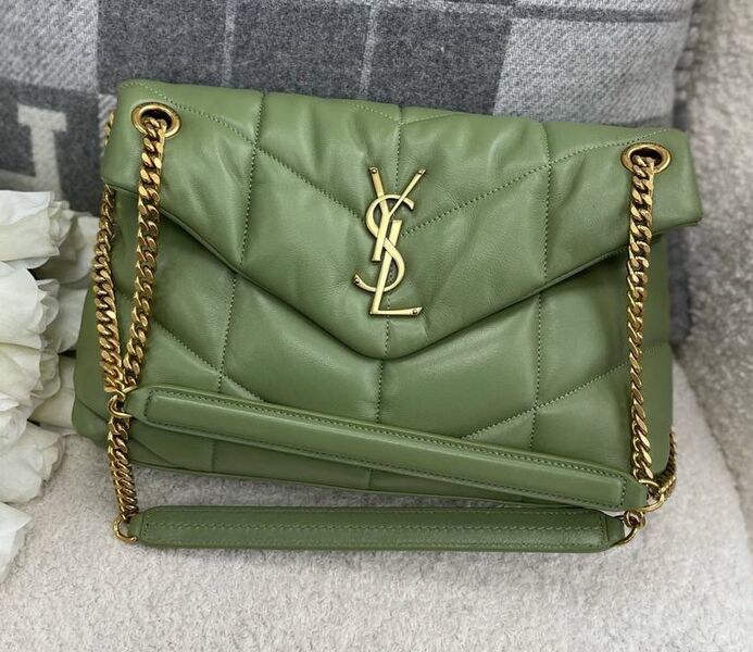 Сумка Saint Laurent женский кожа болотный 97478