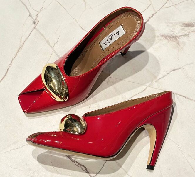 Туфли Alaïa женский кожа бордовый 153576