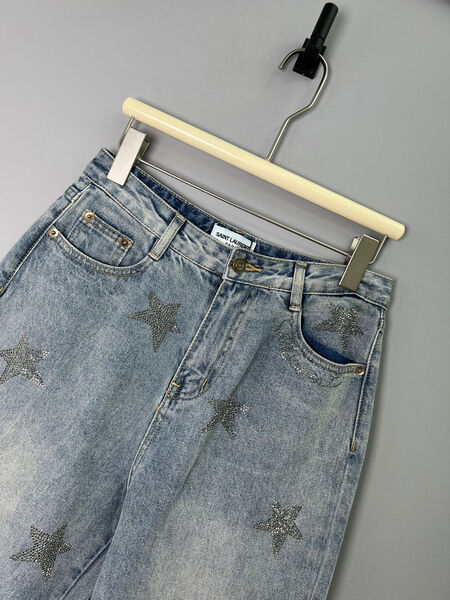 Джинсы Saint Laurent женский джинса бирюзовый 122751-2