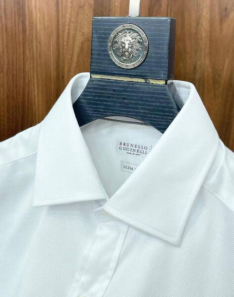Мужская рубашка Brunello Cucinelli мужской белый 133326-4