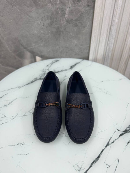 Мужские мокасины Hermès мужской кожа синий 185725-3