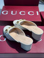 Шлепки Gucci женский кожа белый 187052-3