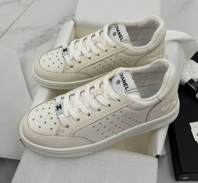 Кеды Chanel женский кожа бежевый 134857
