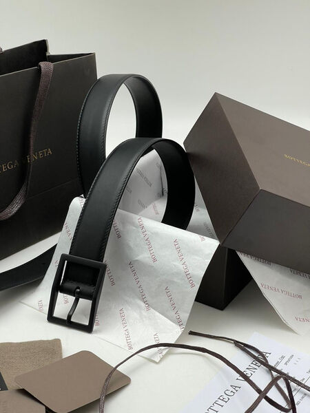 Мужской ремень Bottega Veneta мужской кожа черный 108663-2