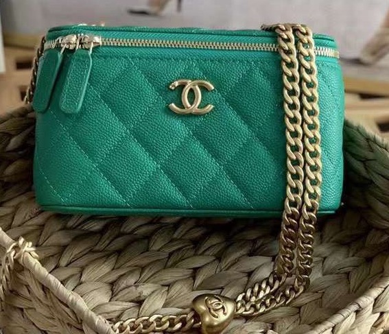 Сумка Chanel женский кожа болотный 118805