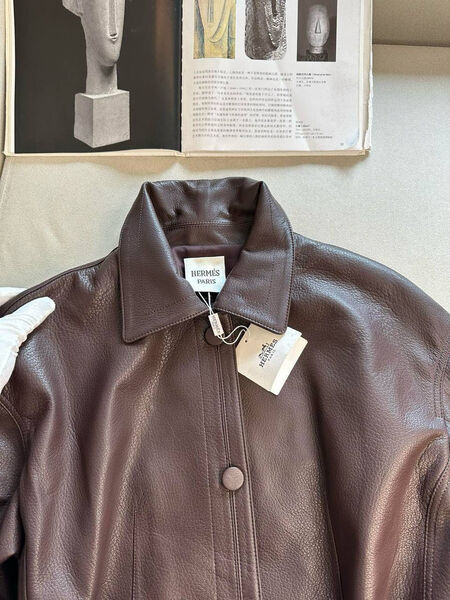 Куртка Hermès женский кожа бордовый 183157-7