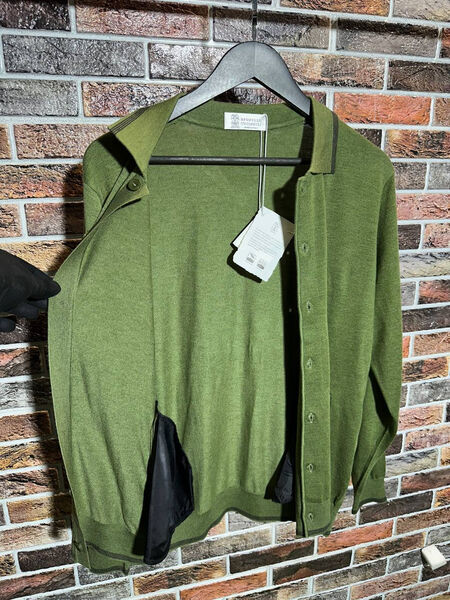 Мужской кардиган Brunello Cucinelli мужской болотный 159091-3