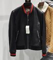 Мужской бомбер Gucci мужской кожа черный 161660-1