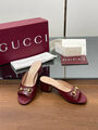 Шлепки Gucci женский кожа бордовый 181524-3
