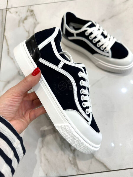 Кеды Hermès женский текстиль черный 104762-2
