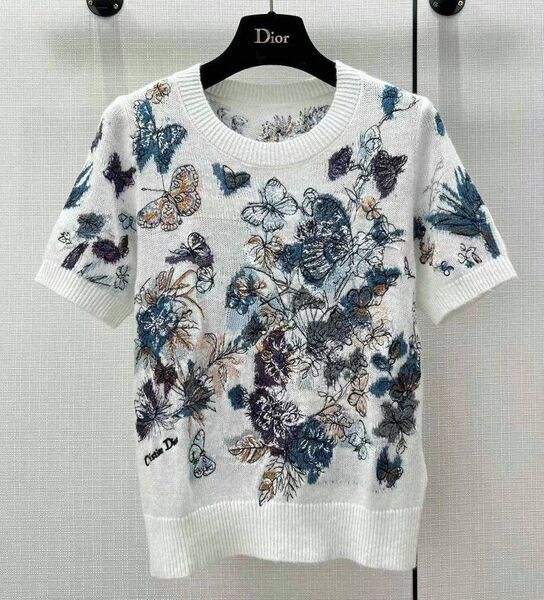 Кофта Christian Dior женский вязаная ткань белый 137877