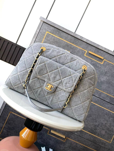 Сумка Chanel женский текстиль графитовый 169076-2