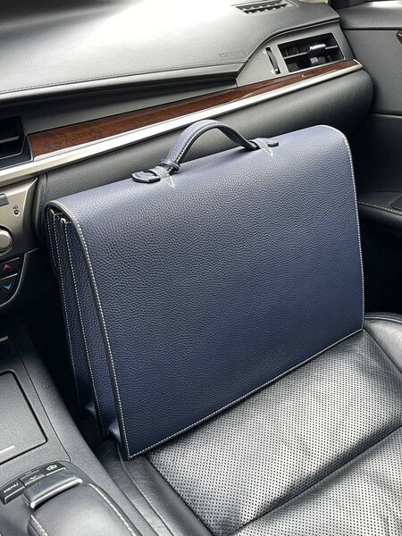 Мужской портфель Hermès мужской кожа синий 108400-4