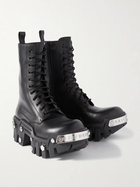 Ботинки Balenciaga женский кожа черный 166215-2