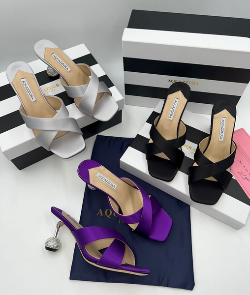 Босоножки Aquazzura женский ткань фиолетовый 11789-5