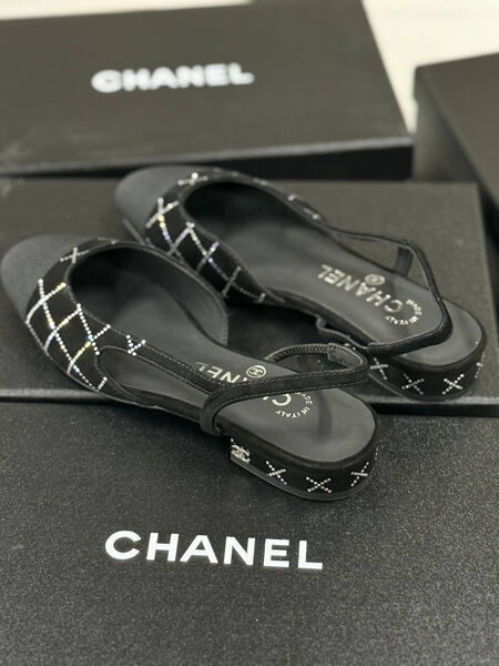 Туфли Chanel женский замша черный 182848-2