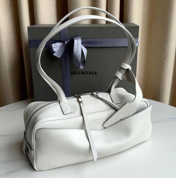 Сумка Balenciaga Carrie женский кожа белый 186352