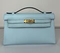 Сумка Hermèskelly 20 Pochette женский кожа бирюзовый 138056-1