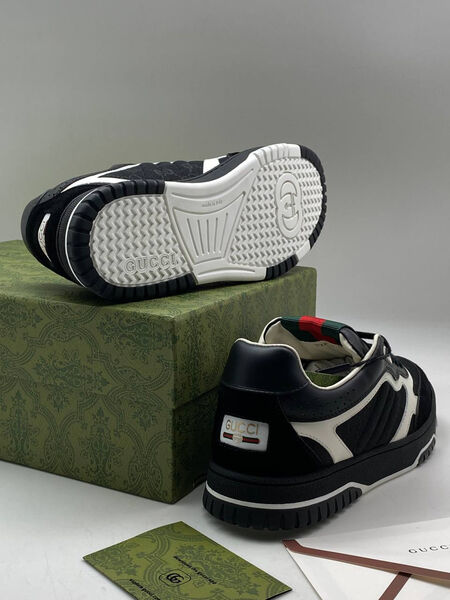 Мужские кроссовки Gucci мужской текстиль черный 158505-4