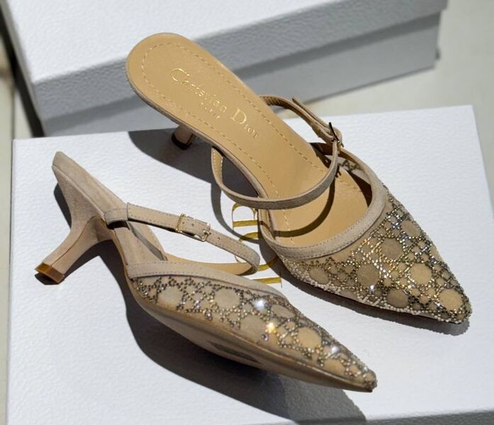 Туфли Christian Dior женский сетка бежевый 173865