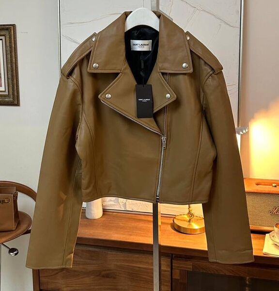 Куртка Saint Laurent женский кожа 162086