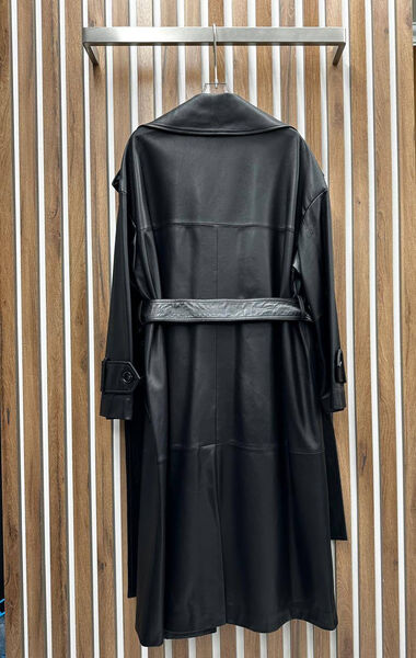 Плащ Jil Sander женский кожа черный 127643-3