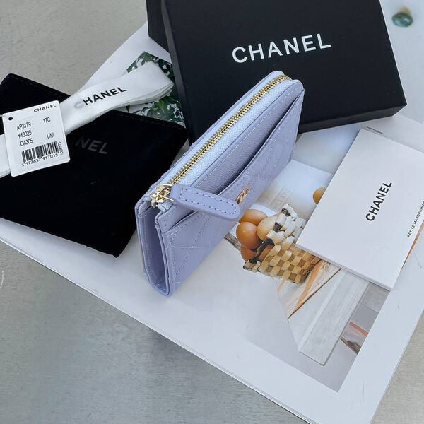 Визитница Chanel женский кожа фиолетовый 188468-2